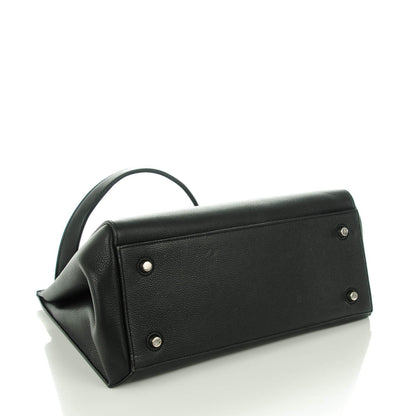 Celine Drummed Calfskin Medium Edge Shoulder Bag Black 4 of 7