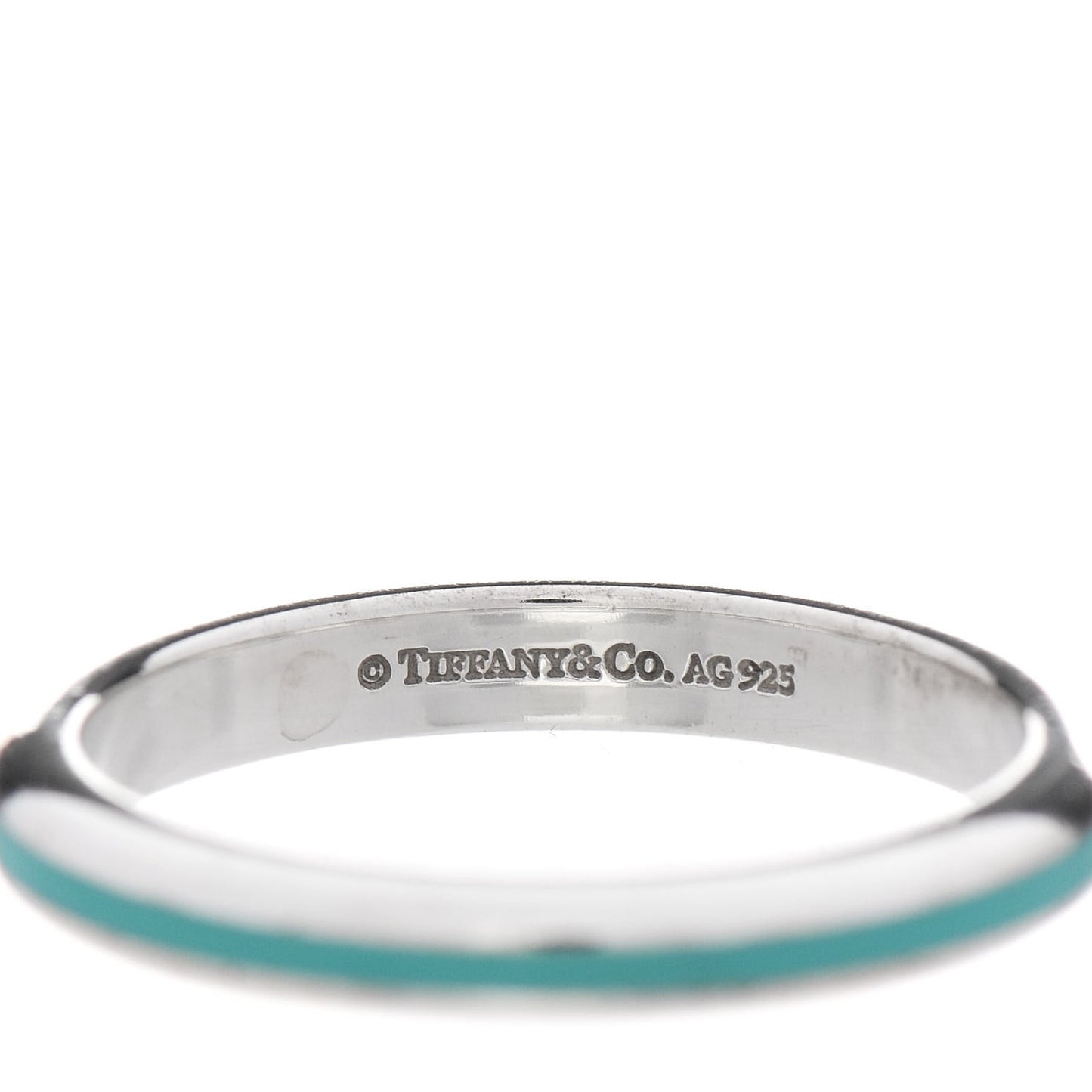 Sterling Silver Enamel Stackable Ring Blue 58 8.5