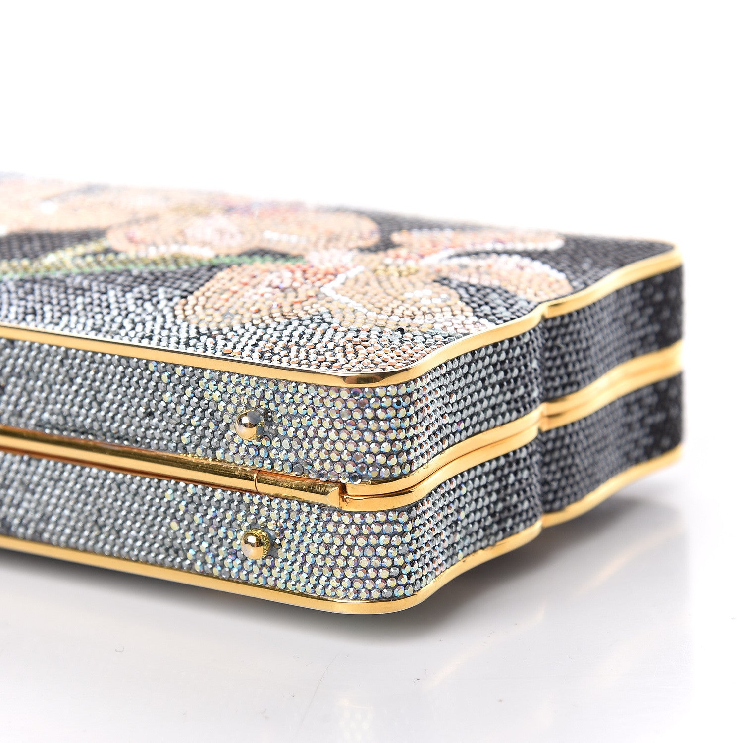 Judith Leiber Swarovski Crystal Flower Minaudiere Clutch 7 of 11