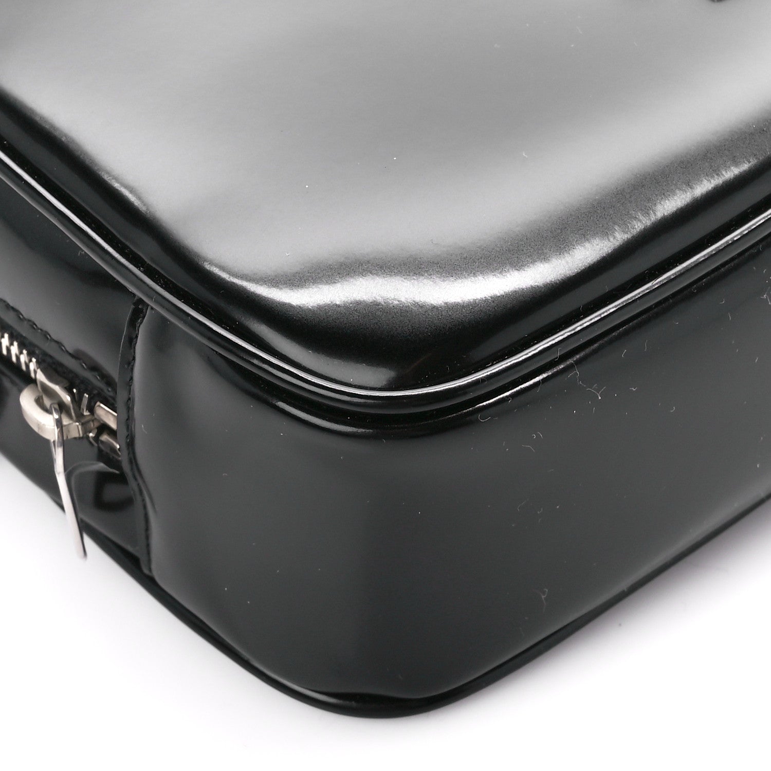 Saint Laurent Shiny Calfskin Monogram Mini Lou Camera Bag Black 9 of 11