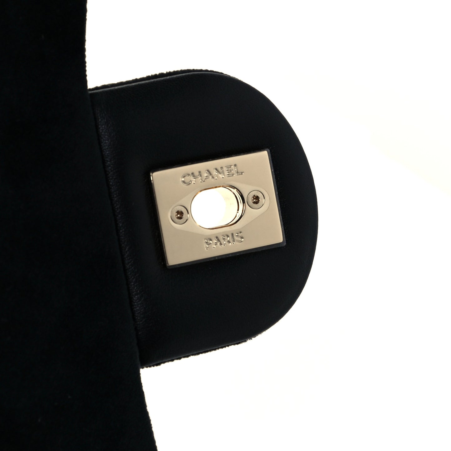 Velvet Quilted Mini Rectangular Pearl Crush Flap Black