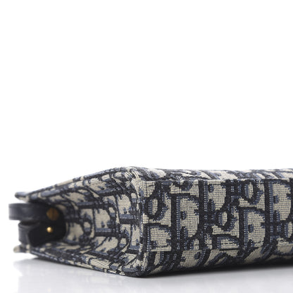 Christian Dior Oblique Zipped Pouch Clutch Blue 5 of 10