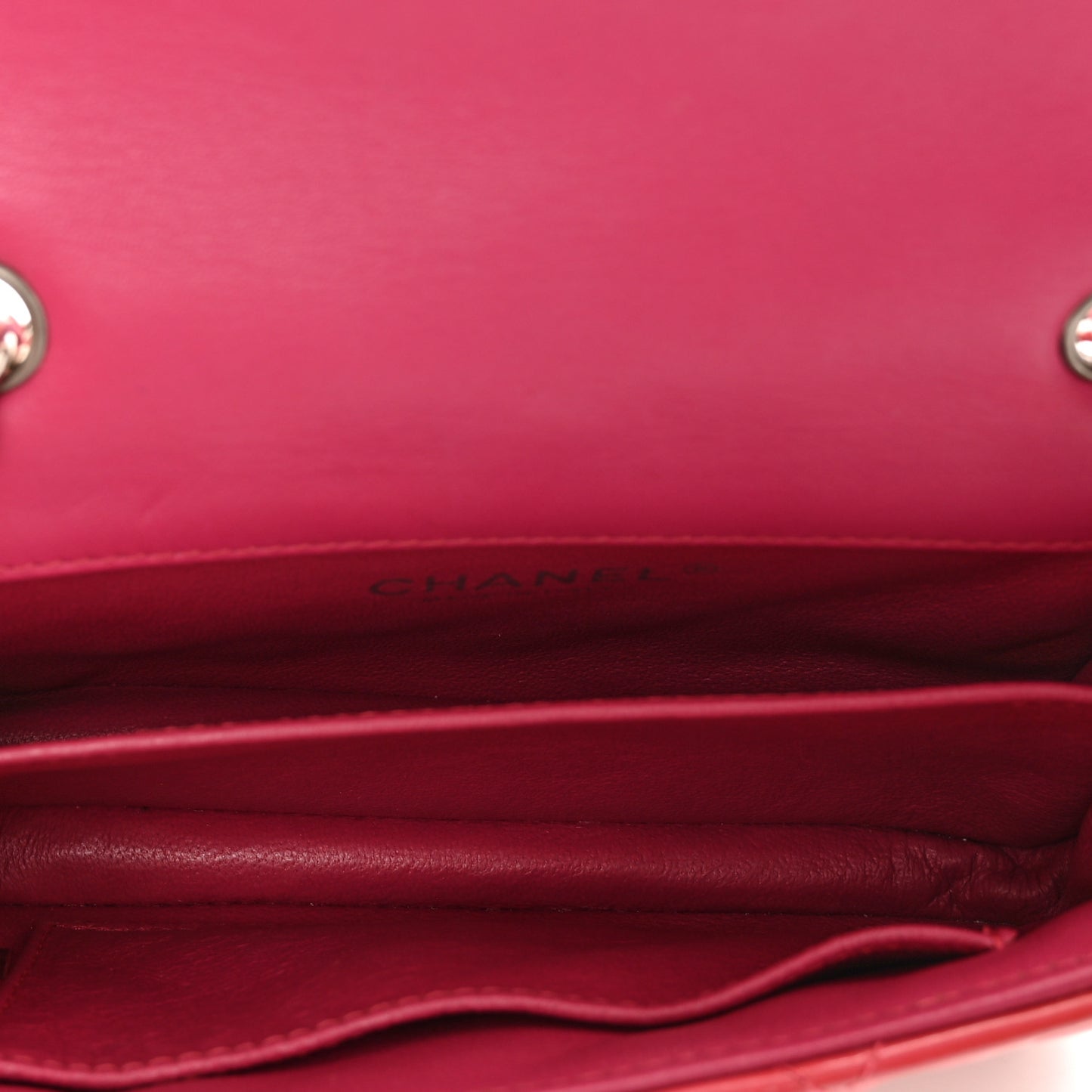 Patent Calfskin Quilted Extra Mini Rectangular Flap Pink