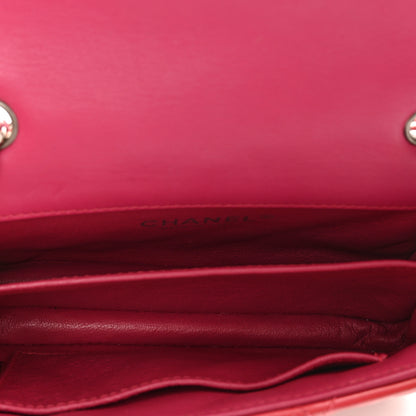 Chanel Patent Calfskin Quilted Extra Mini Rectangular Flap Pink 6 of 11