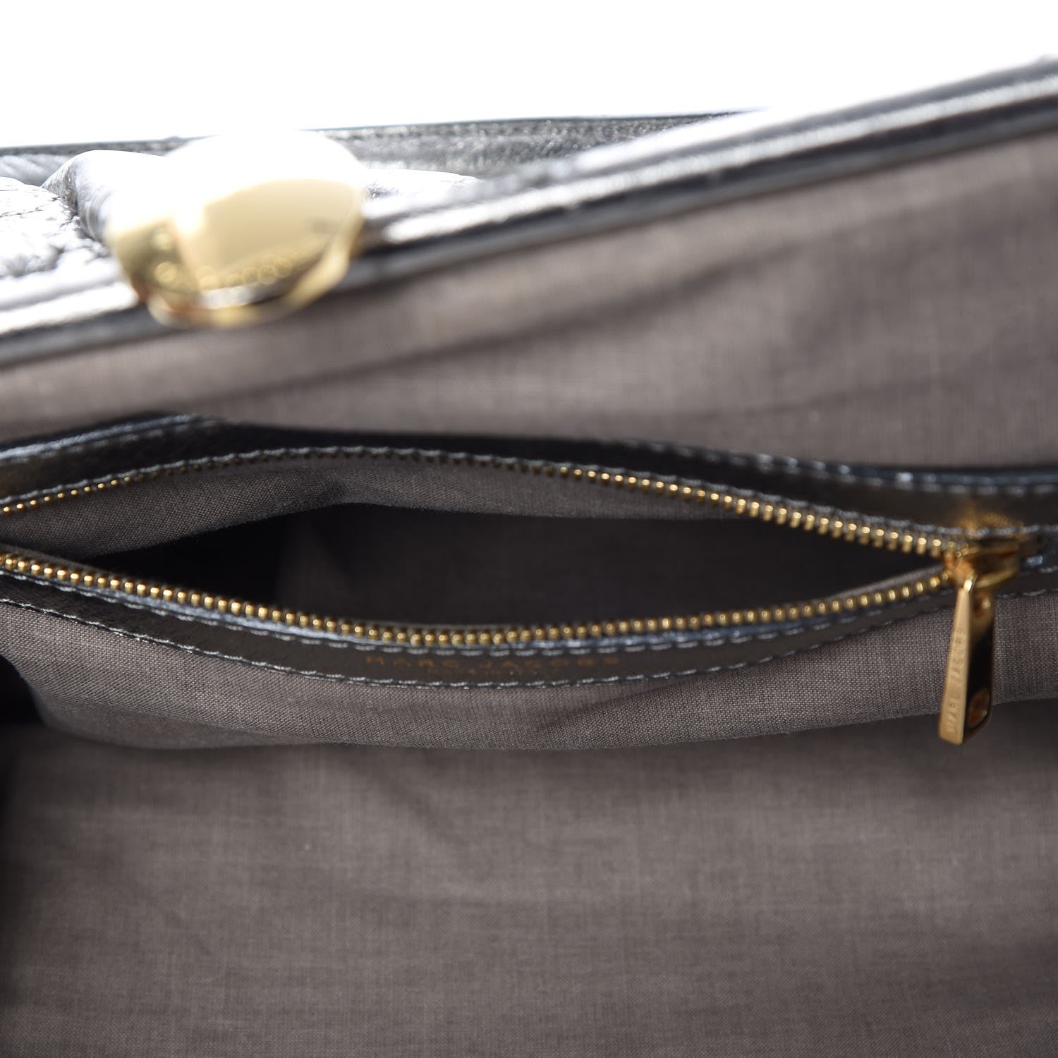 Marc Jacobs Metallic Calfskin Patchwork Stam Silver 9 of 16