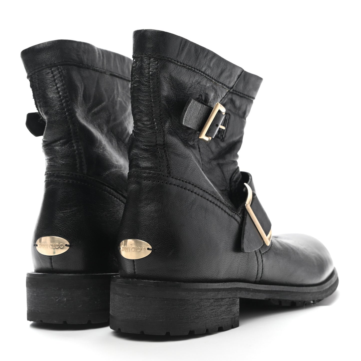 Lambskin Biker Boots 38 Black