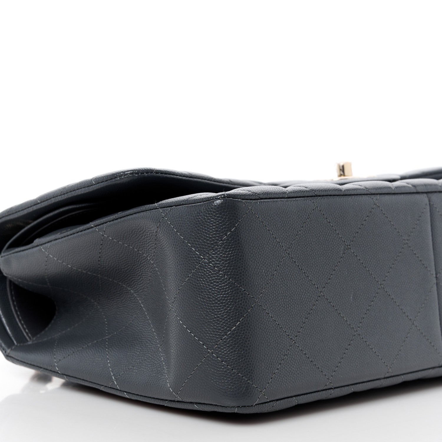 Chanel Caviar Quilted Jumbo Double Flap Dark Grey 10 of 11
