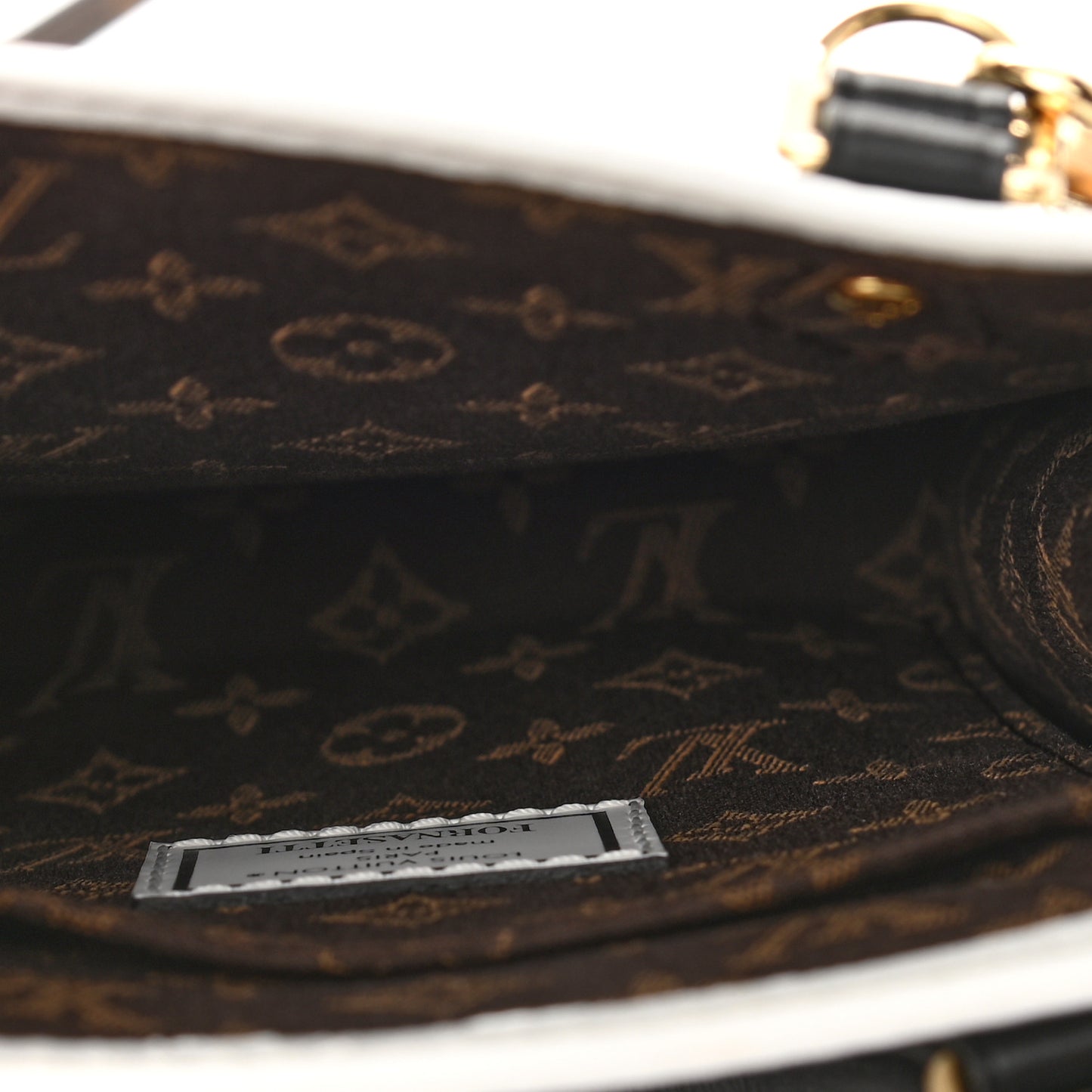 X FORNASETTI Calfskin Architettura Petit Sac Plat Black White