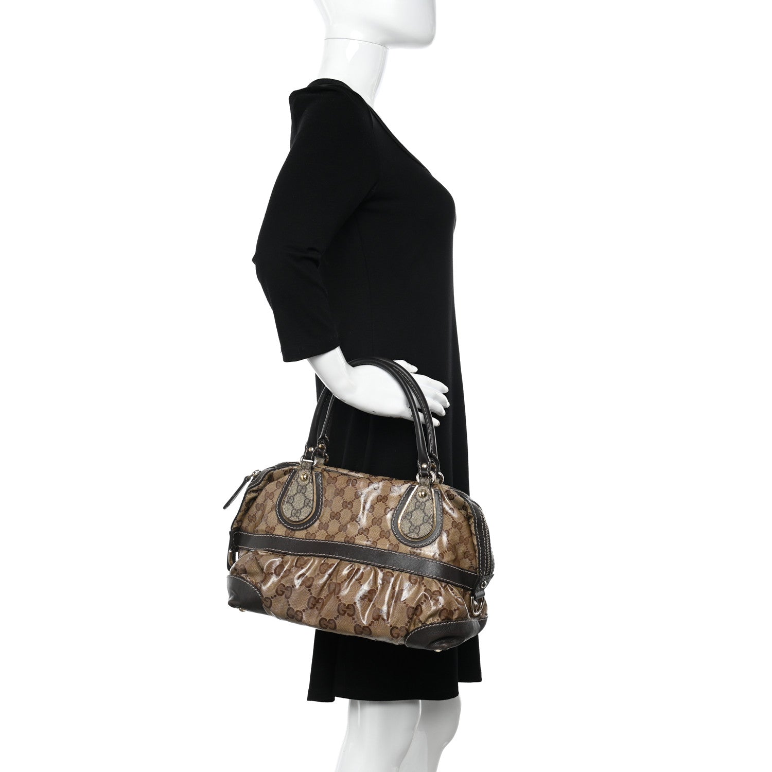 Gucci Crystal Monogram Medium Mix Dark Brown 2 of 11
