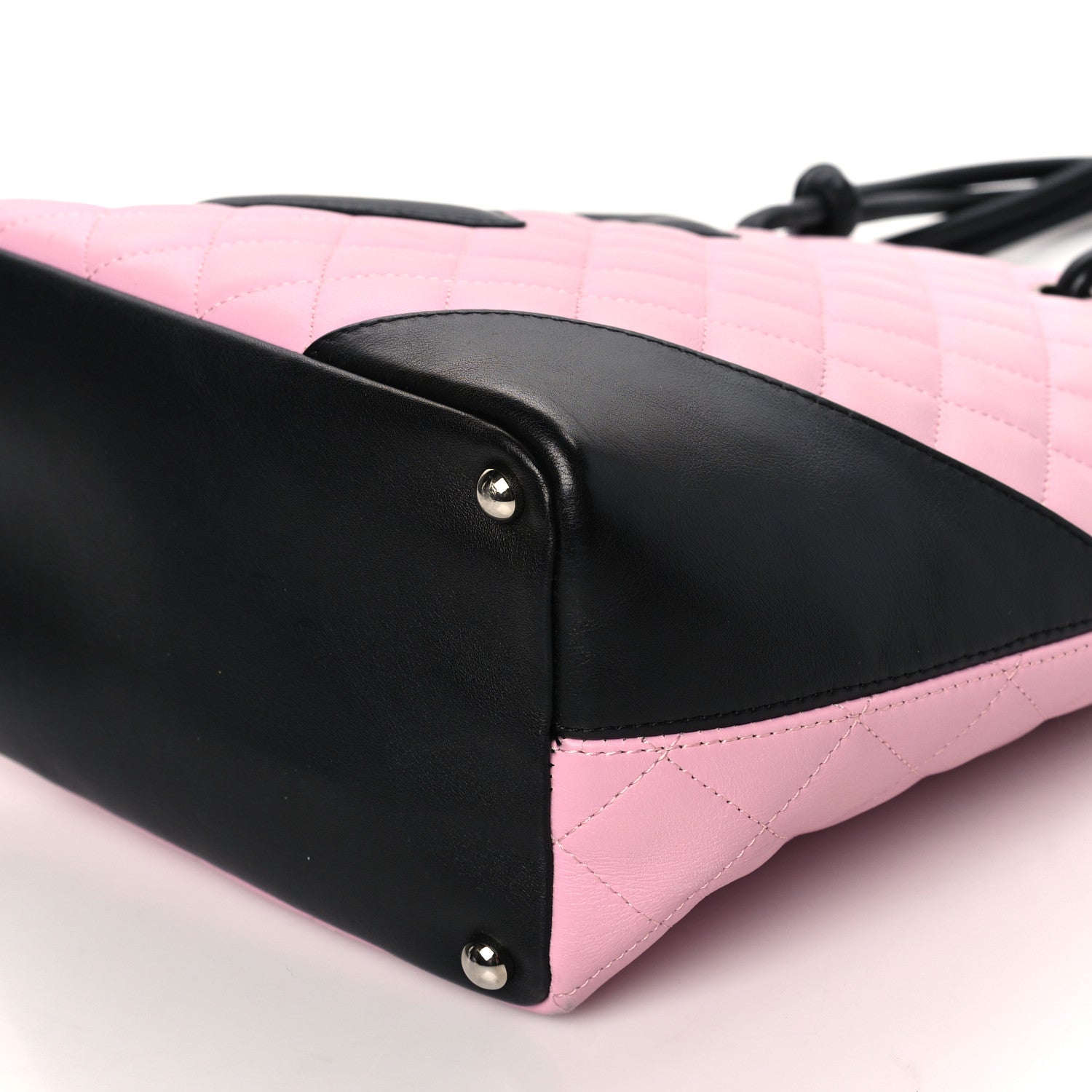 Chanel Calfskin Quilted Medium Cambon Tote Pink Black 9 of 11