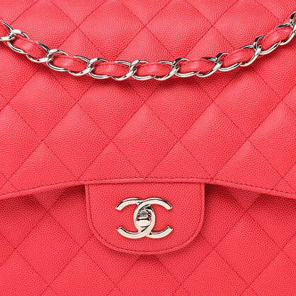 Chanel Caviar Quilted Jumbo Double Flap Dark Pink 7 of 10