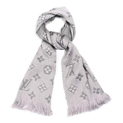 Louis Vuitton Wool Silk Logomania Scarf Pearl Grey 1 of 3