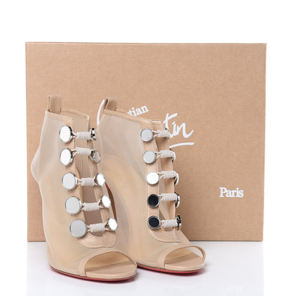 Christian Louboutin Mesh Nappa Marikate 100 Ankle Boots 39 Nude 8 of 8
