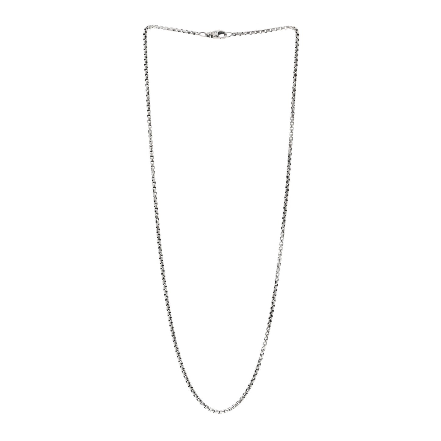 Sterling Silver 2.7mm Small Box Chain Necklace 22"