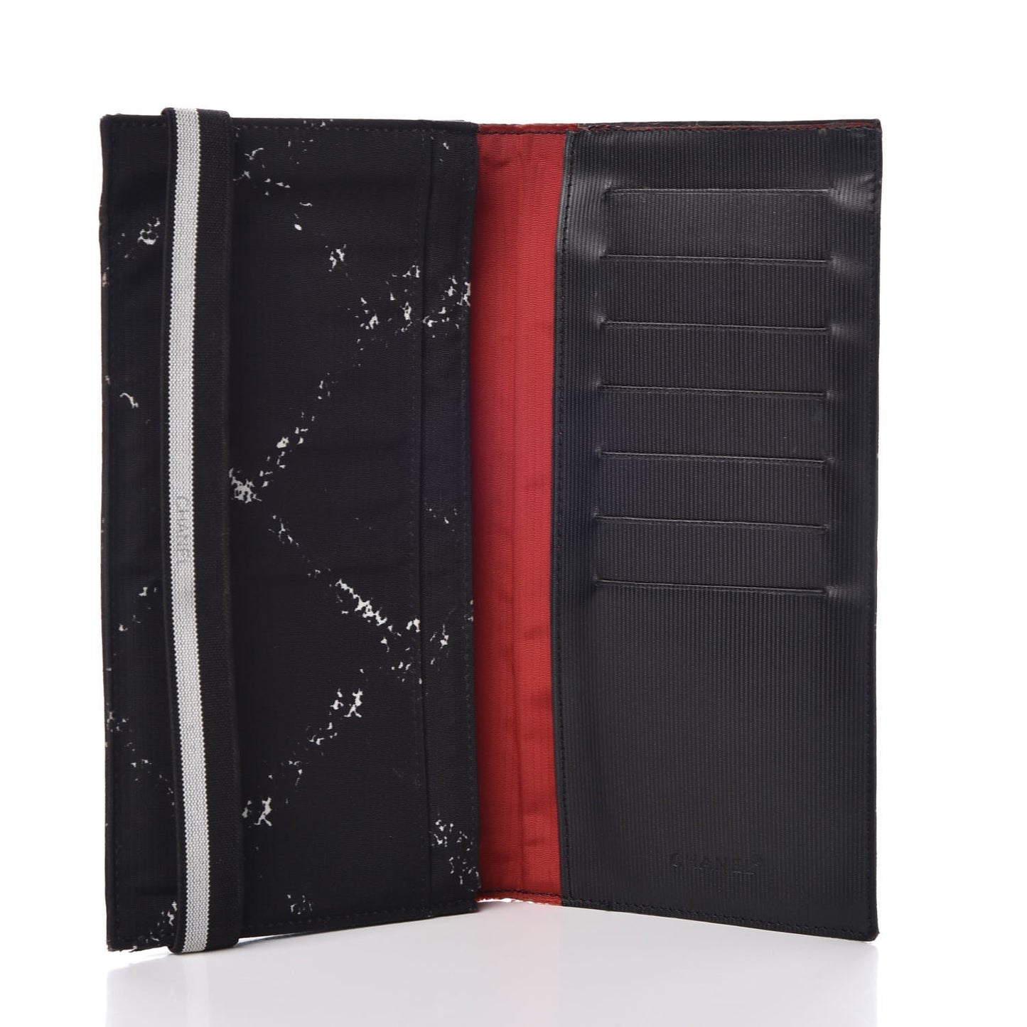 Nylon Travel Flap Wallet Black