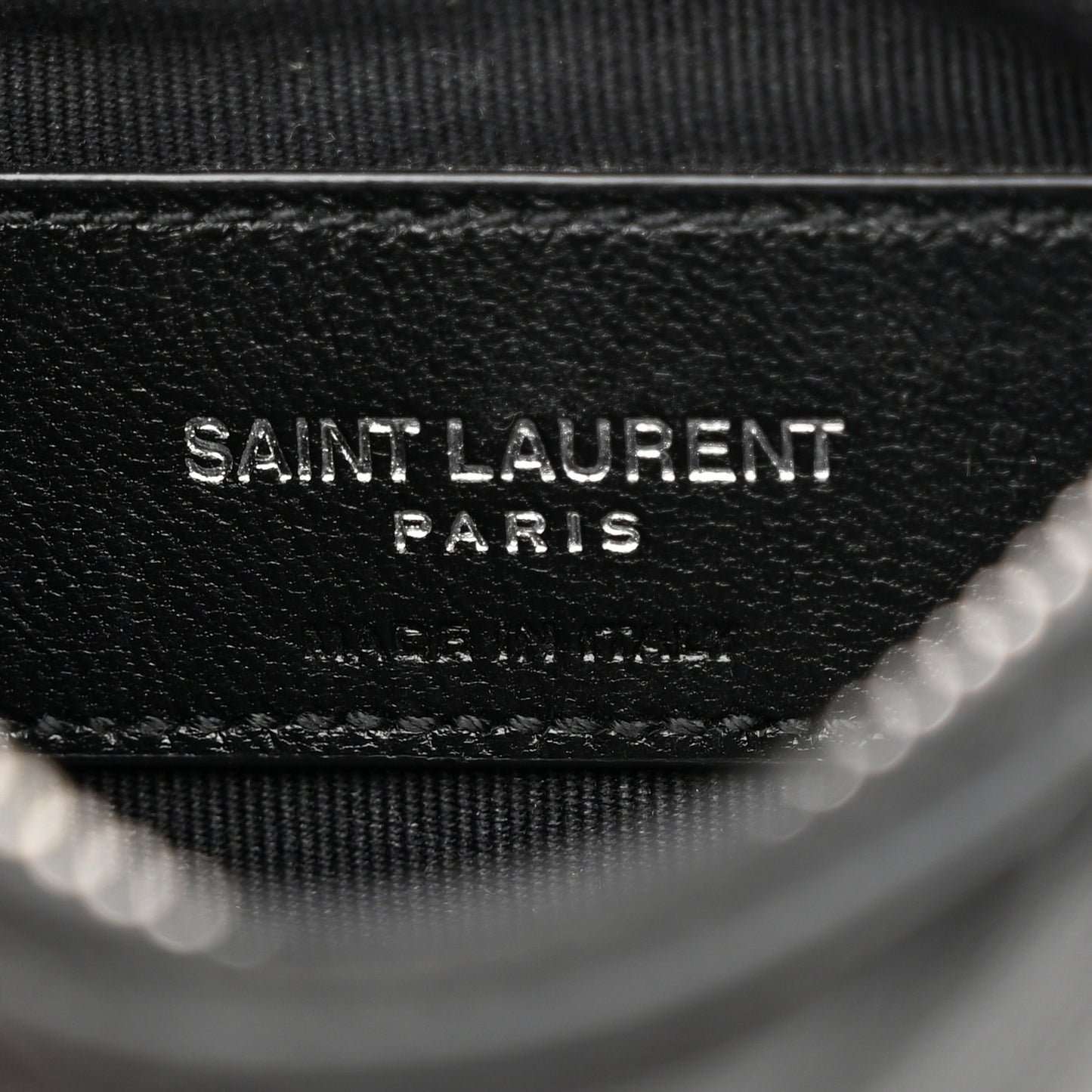 Calfskin Matelasse Monogram Key Pouch Black