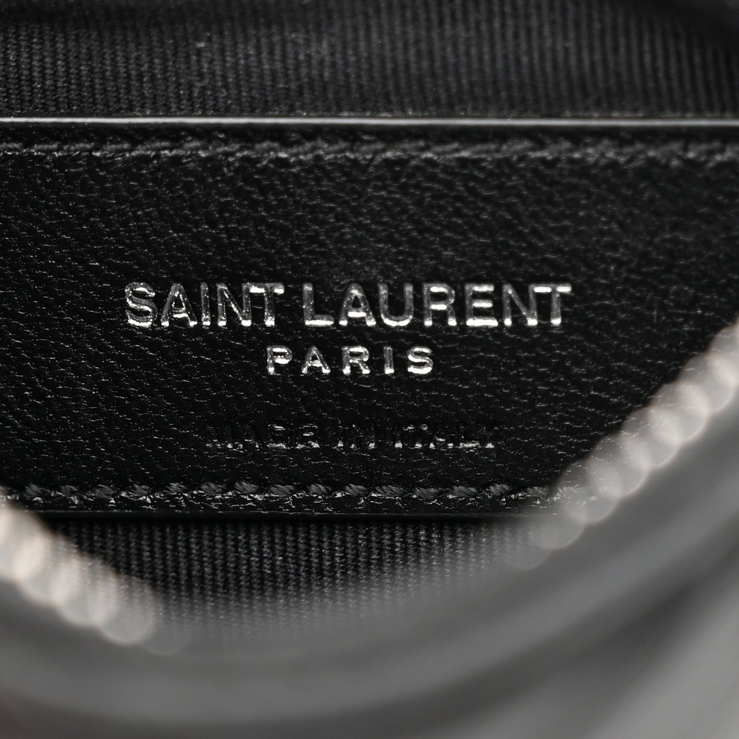 Saint Laurent Calfskin Matelasse Monogram Key Pouch Black 6 of 7