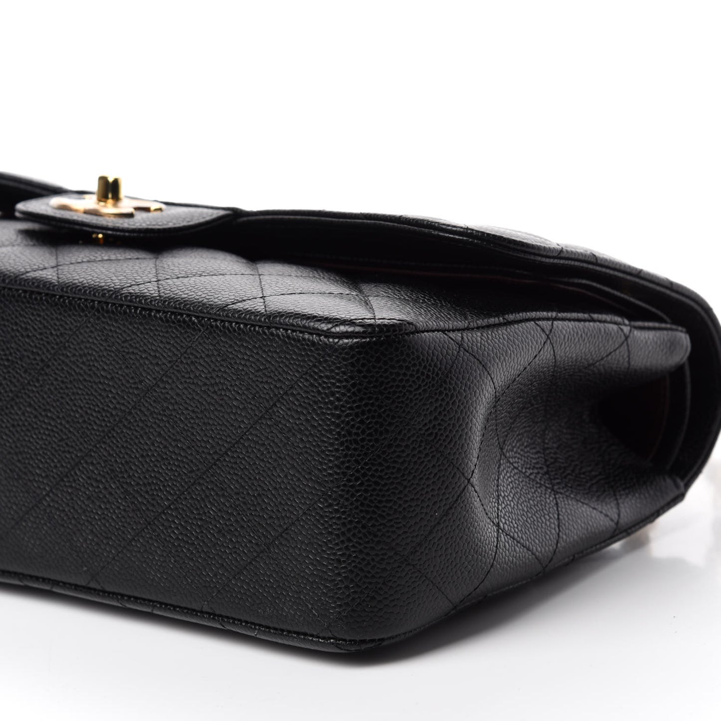 Caviar Quilted Jumbo Double Flap Black