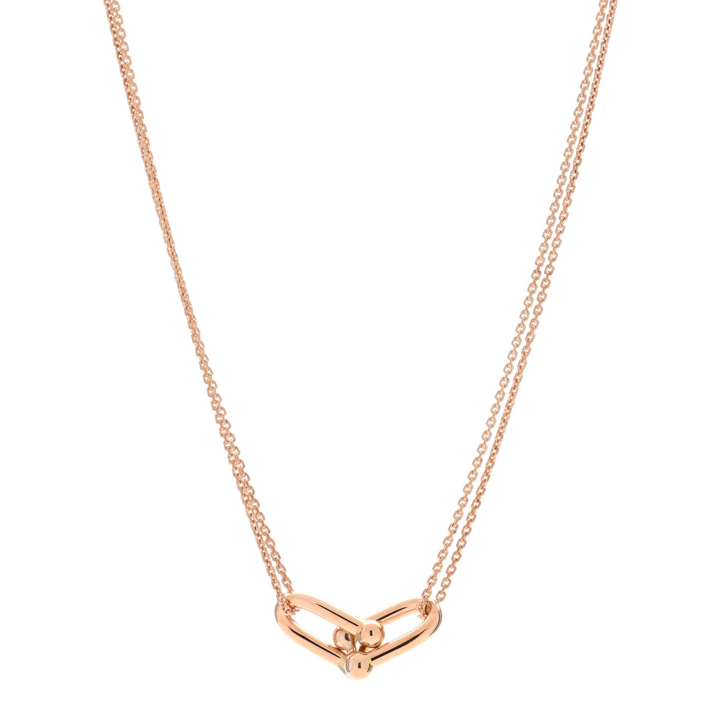 18K Rose Gold HardWear Double Link Pendant Necklace