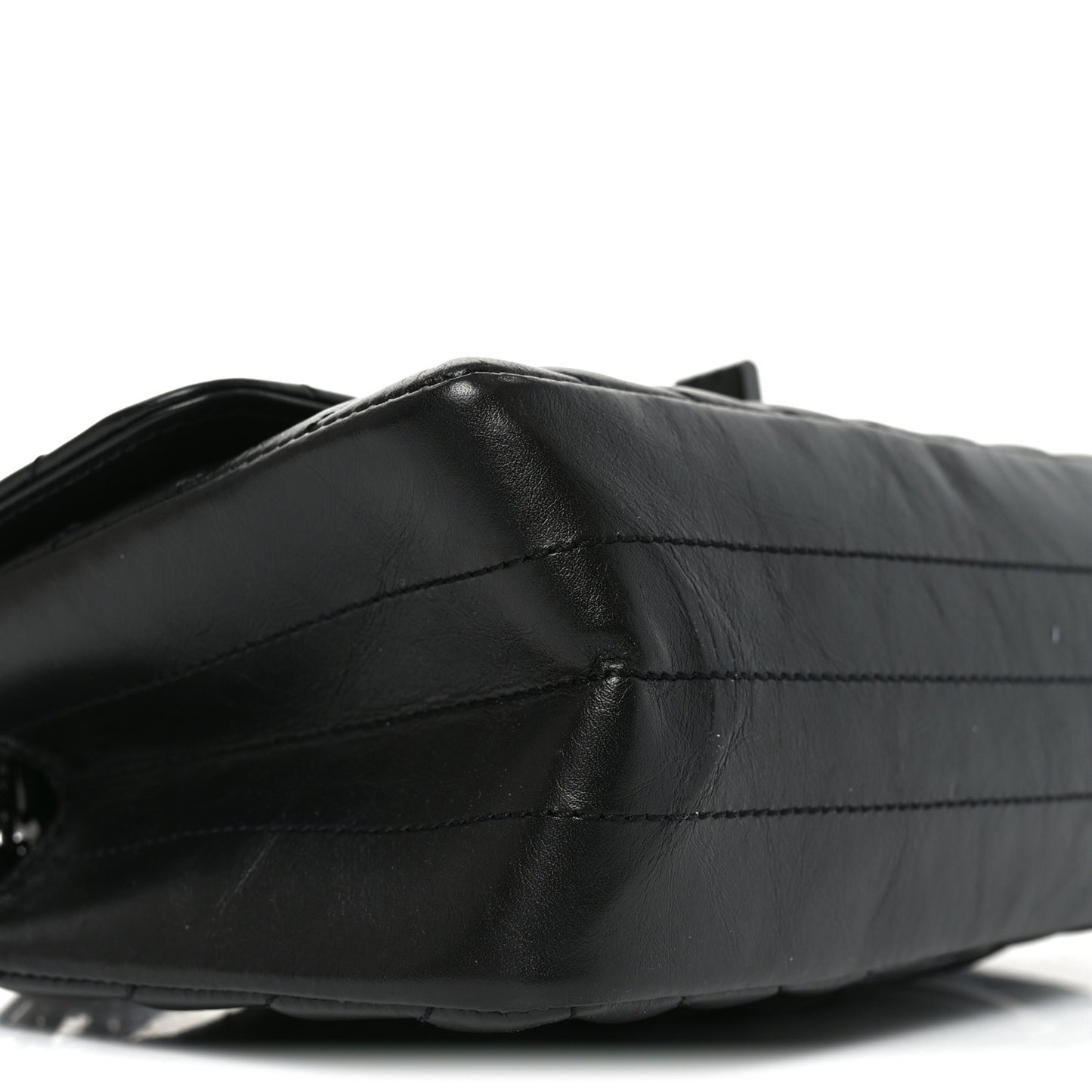 Aged Calfskin Chevron Quilted 2.55 Reissue Mini Flap So Black
