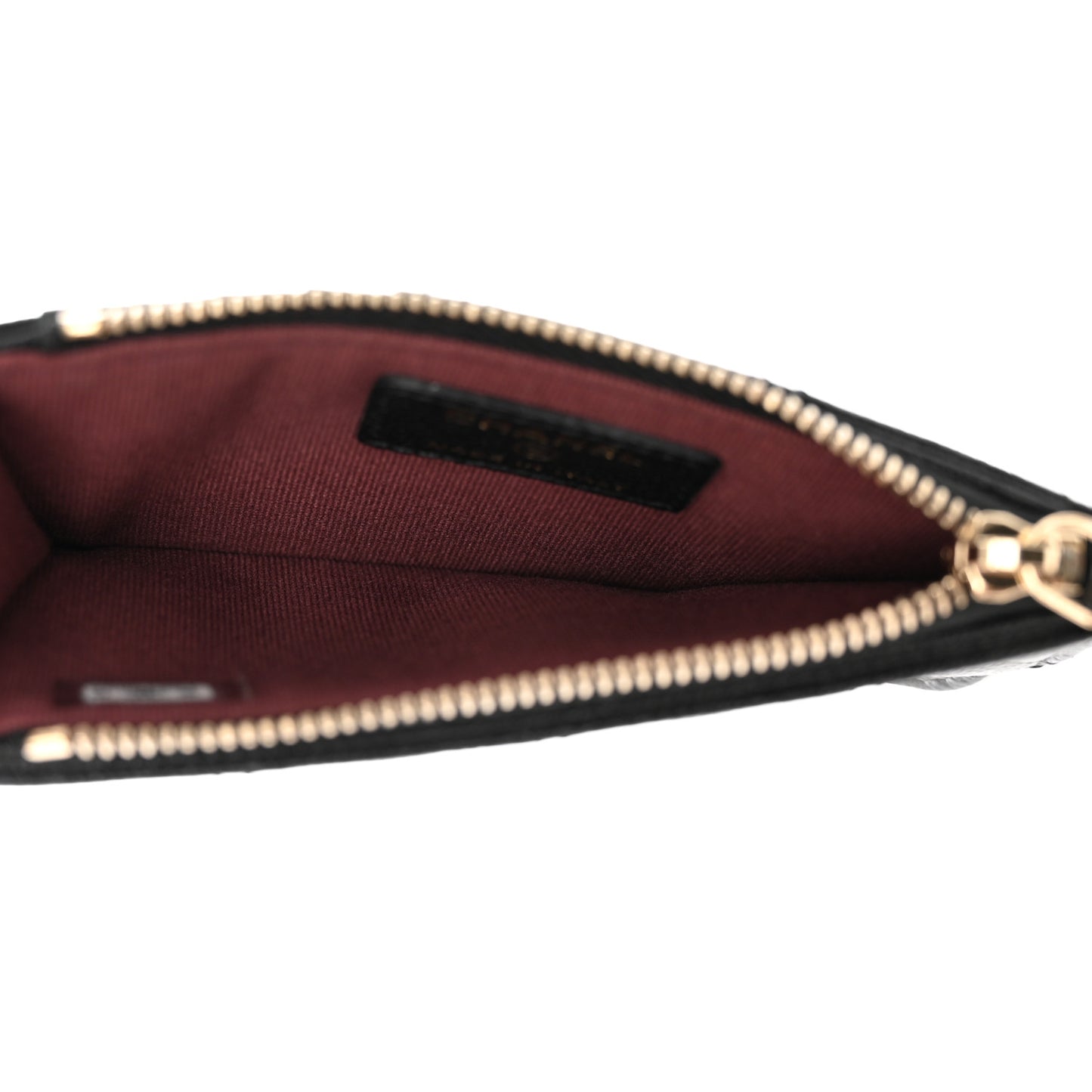 Caviar Quilted Flap Zip Card Holder Black