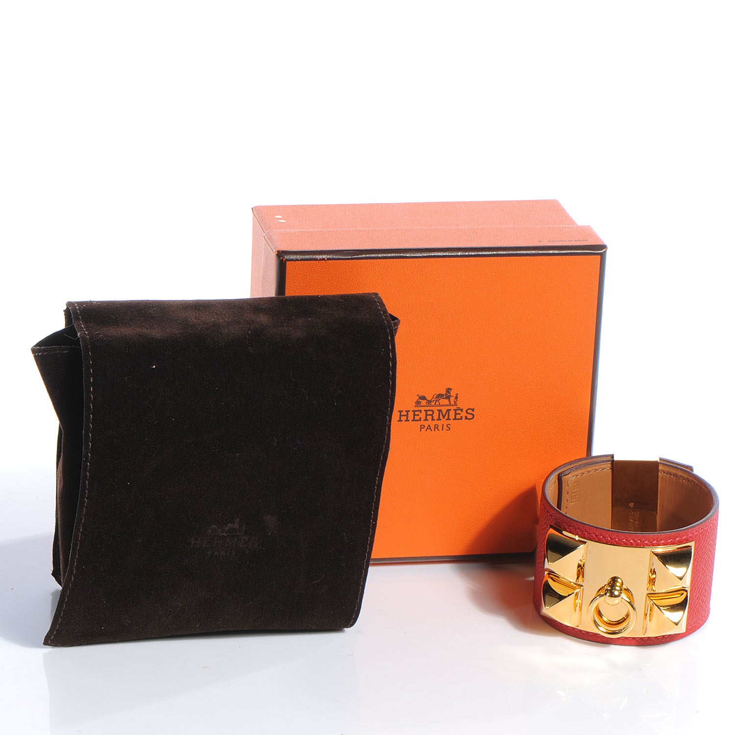 Hermes Epsom Collier de Chien CDC Bracelet S Rouge Casaque 5 of 7