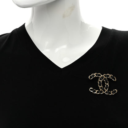 Chanel Lambskin Chain CC Brooch Black Gold 2 of 4