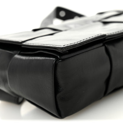 Bottega Veneta Paper Calfskin Intreccio Cassette Belt Bag Black 9 of 11