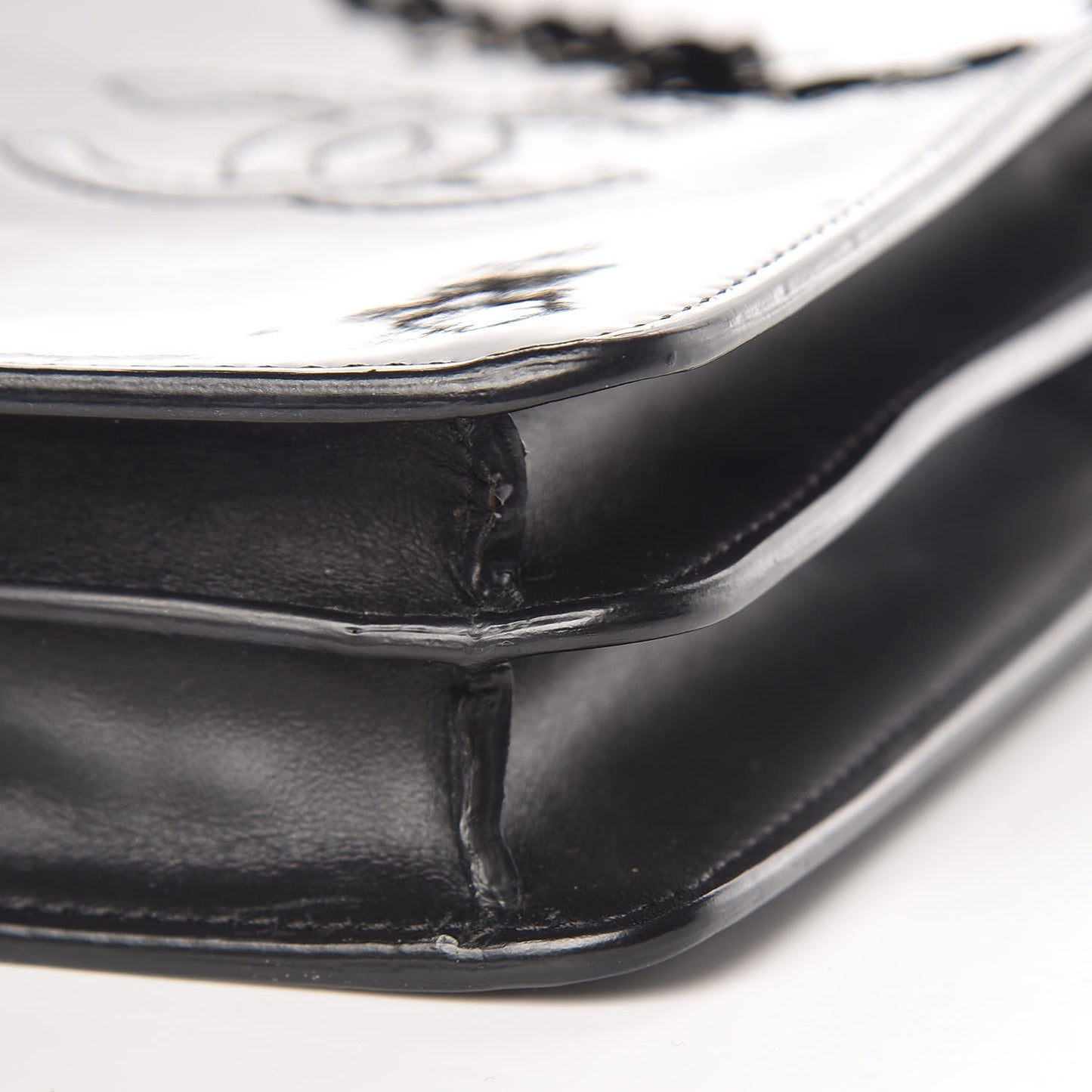 Patent CC Phone Holder Crossbody Black