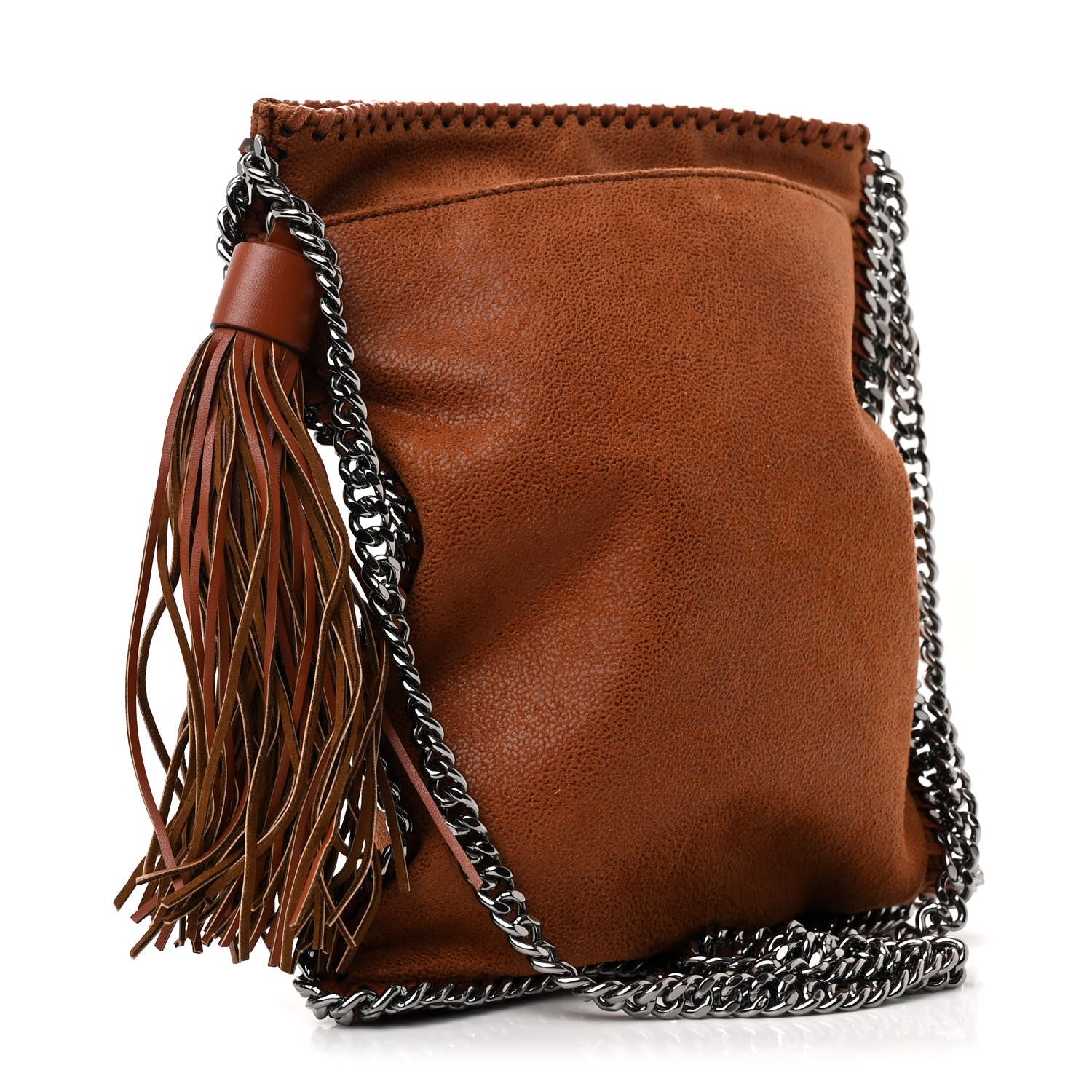 Stella McCartney Shaggy Deer Falabella Tassel Flat Crossbody Brown 3 of 10