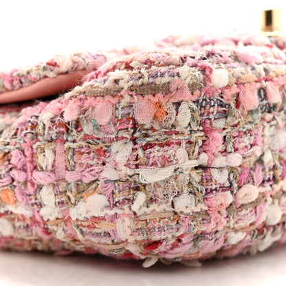 Chanel Tweed Mini Pearl Handle Flap Pink Beige Orange Ecru 9 of 12