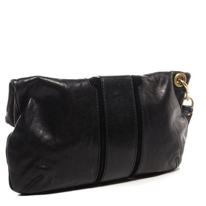 Jimmy Choo Calfskin Suede Marin Foldover Clutch Black 3 of 8