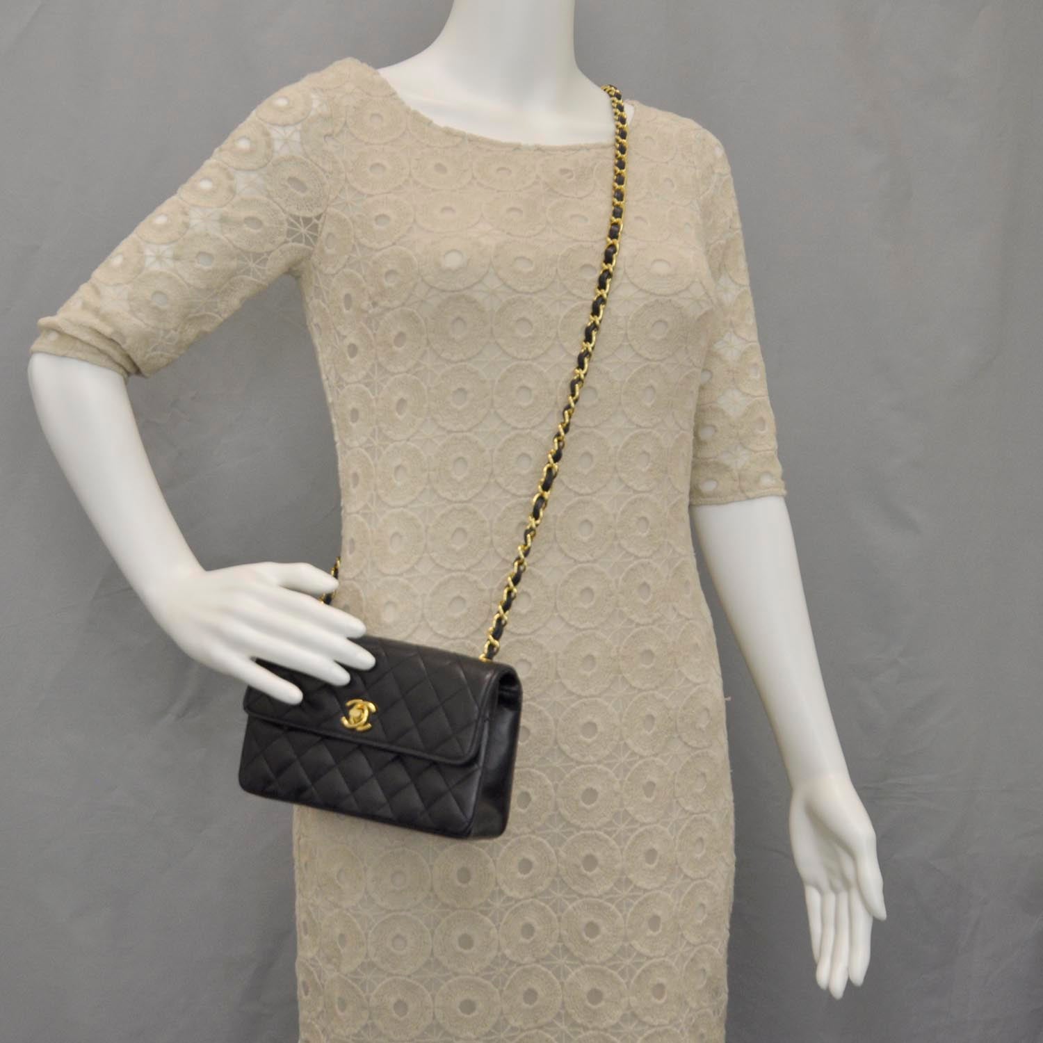 Chanel Lambskin Quilted Mini Flap Black 2 of 8