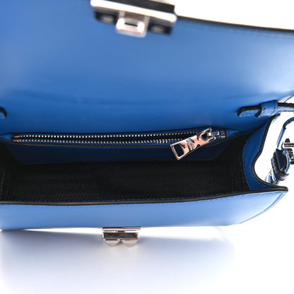 Prada Saffiano City Calfskin Studded Small Elektra Shoulder Bag Blue 5 of 8