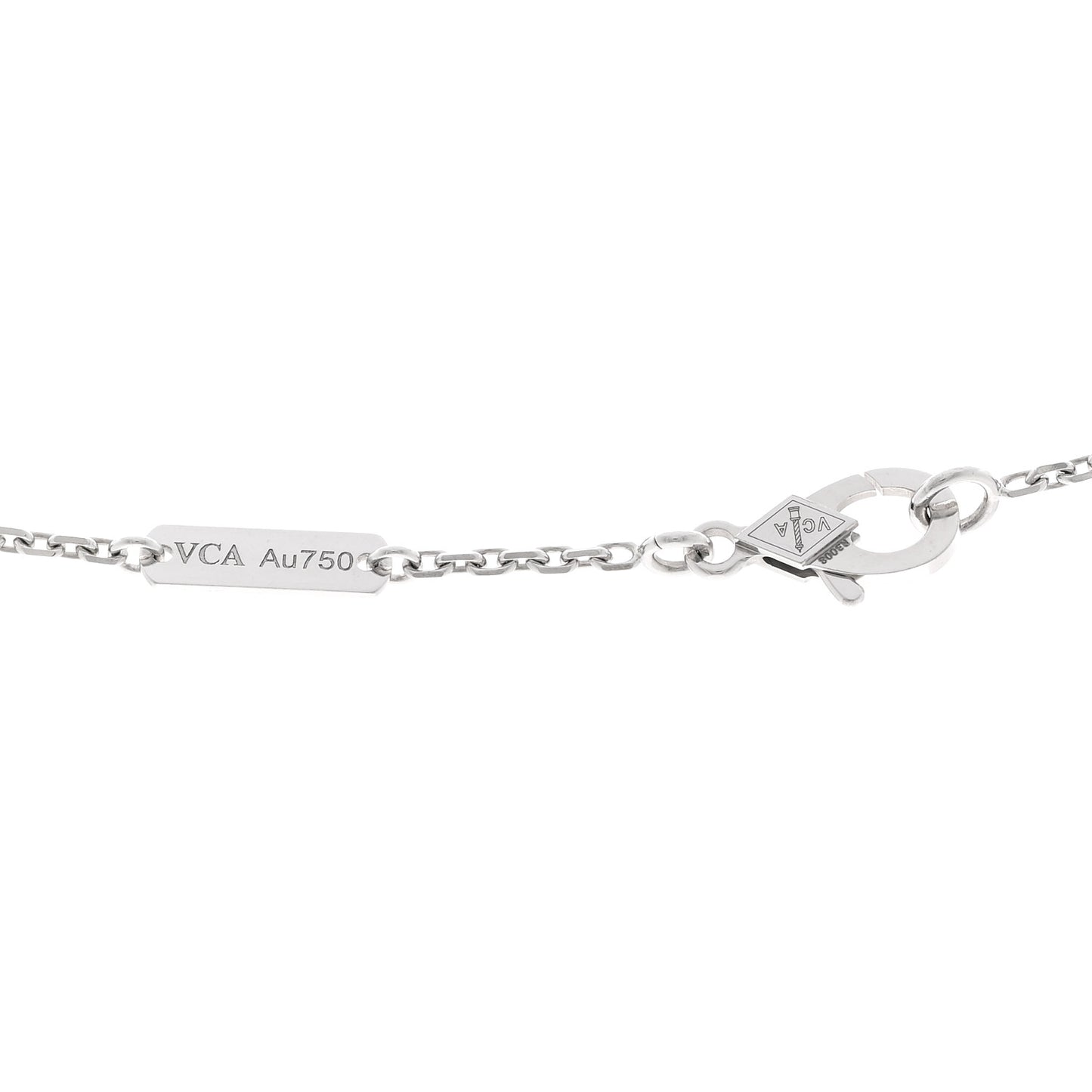 18K White Gold Diamond Small Perlee Clovers Pendant Necklace