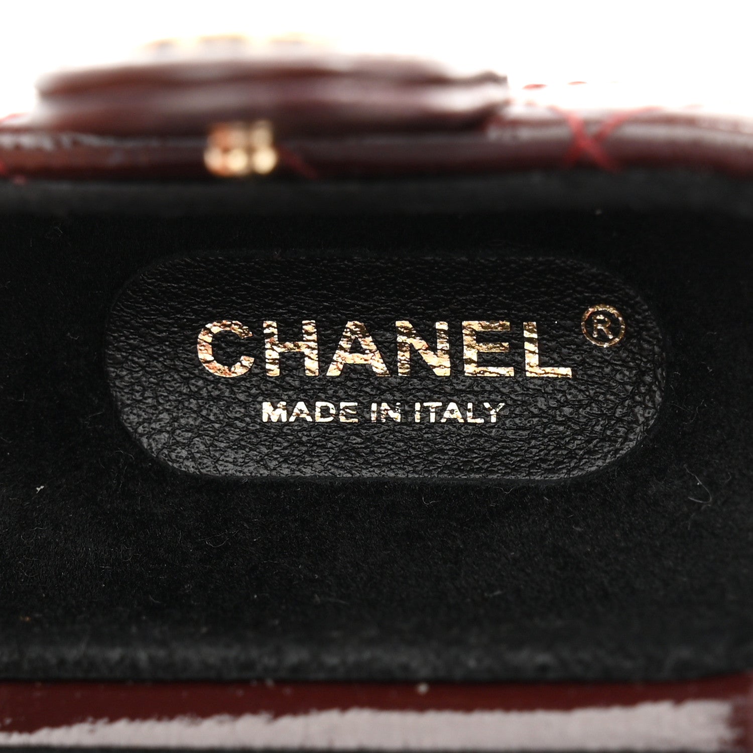 Chanel Glazed Calfskin Quilted Airpods Pro Case With Chain Burgundy 4 of 5
