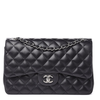 Chanel Lambskin Quilted Jumbo Double Flap Black 1 of 17