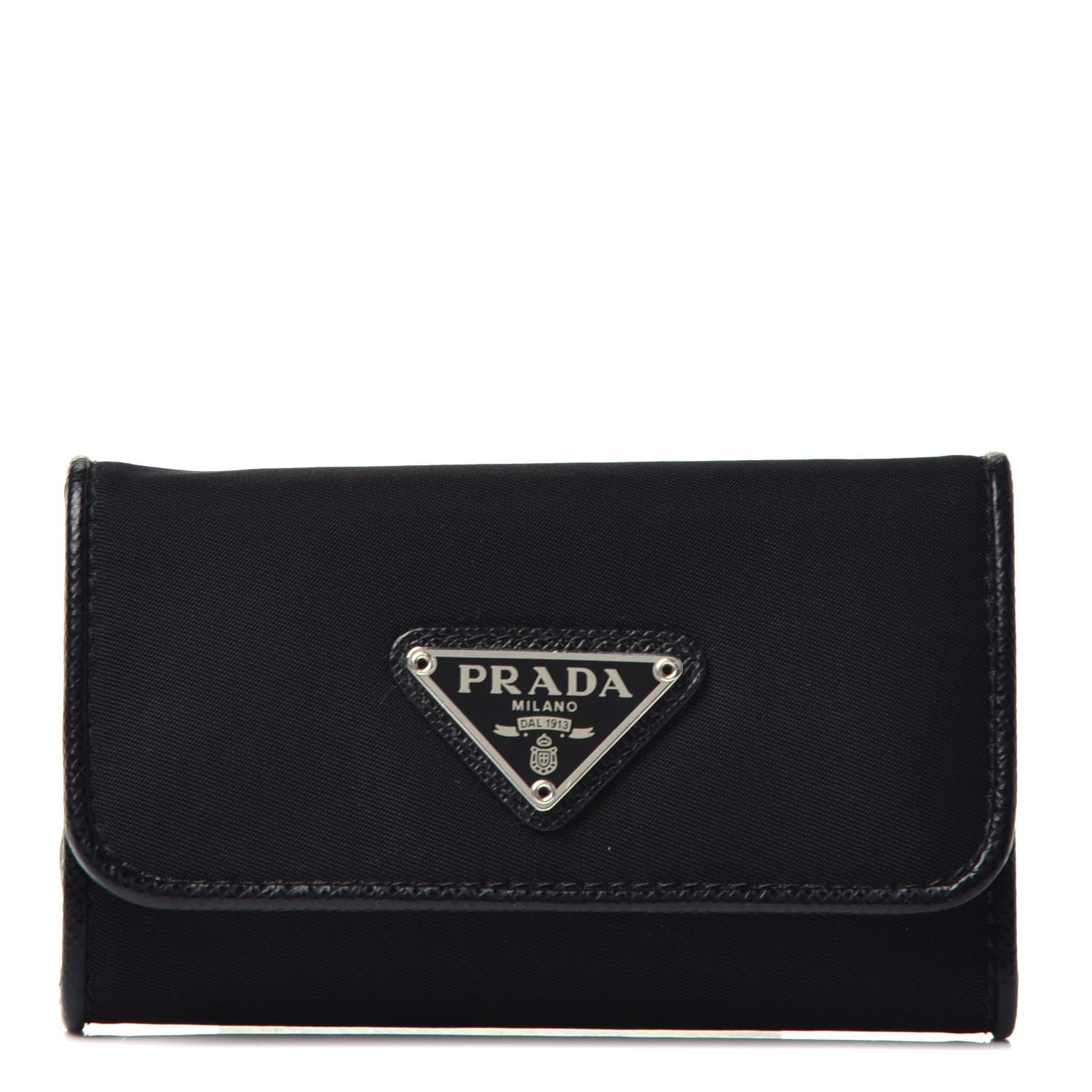 Prada Tessuto Nylon 6 Key Holder Black 1 of 8