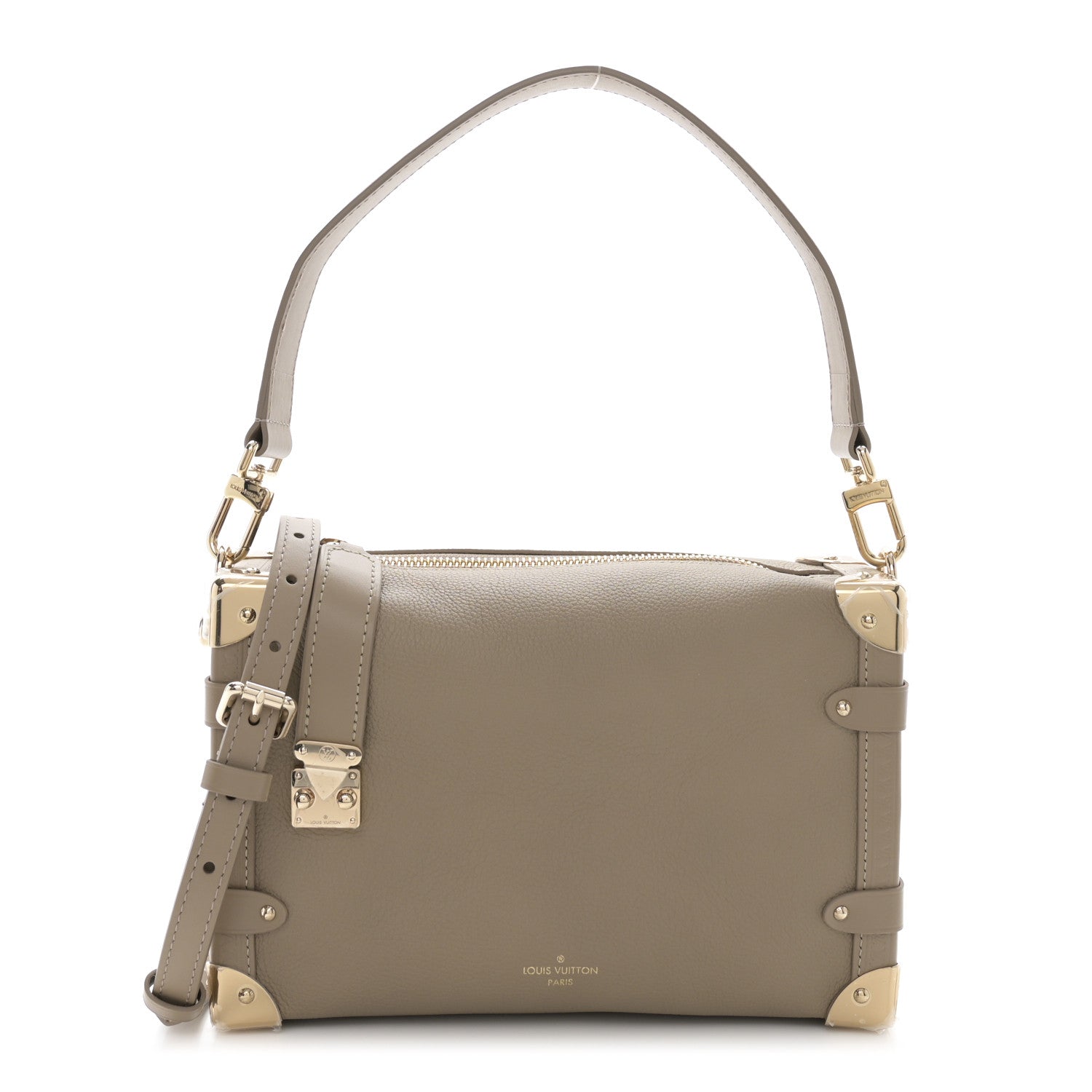 Louis Vuitton Calfskin Side Trunk MM Taupe 1 of 9