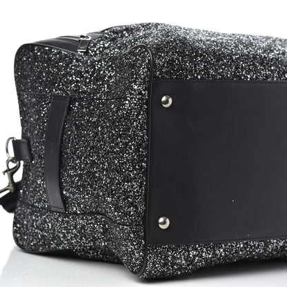Saint Laurent Glitter Canvas City Gym Duffle Bag Black 6 of 10