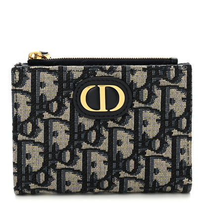 Christian Dior Oblique 30 Montaigne Dahlia Wallet Blue 1 of 8