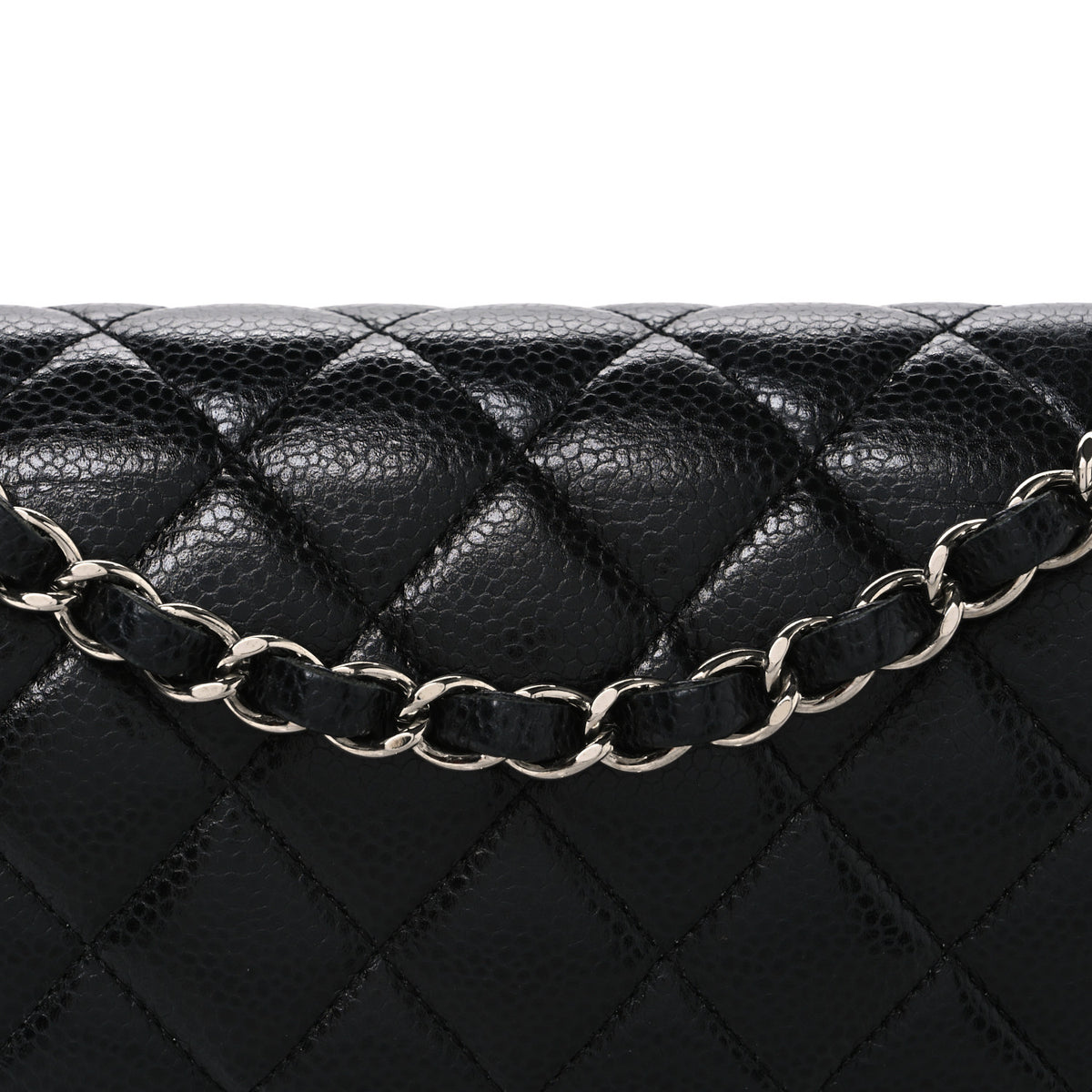 Caviar Quilted Small Double Flap Black