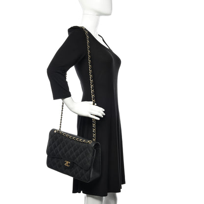 Chanel Caviar Quilted Jumbo Double Flap Black 2 of 10