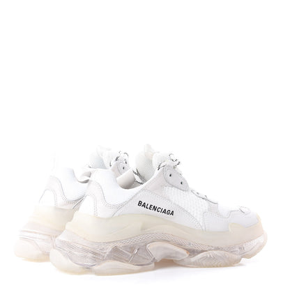Balenciaga Fabric Mesh Clear Sole Womens Triple S Sneakers 39 White 4 of 10