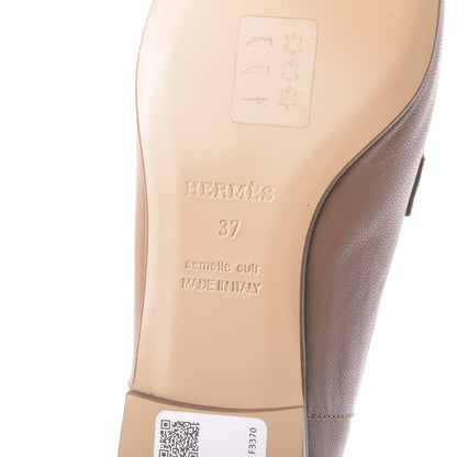 Hermes Supple Goatskin Womens Time Loafers 37 Havane 9 of 10