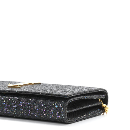 Saint Laurent Glitter Classic Monogram Chain Wallet Black Multicolor 10 of 10