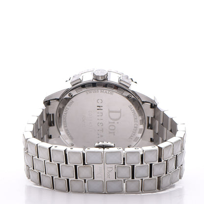 Christian Dior Stainless Steel Diamond Sapphire 38mm Christal Chronograph Quartz Watch White 4 of 11