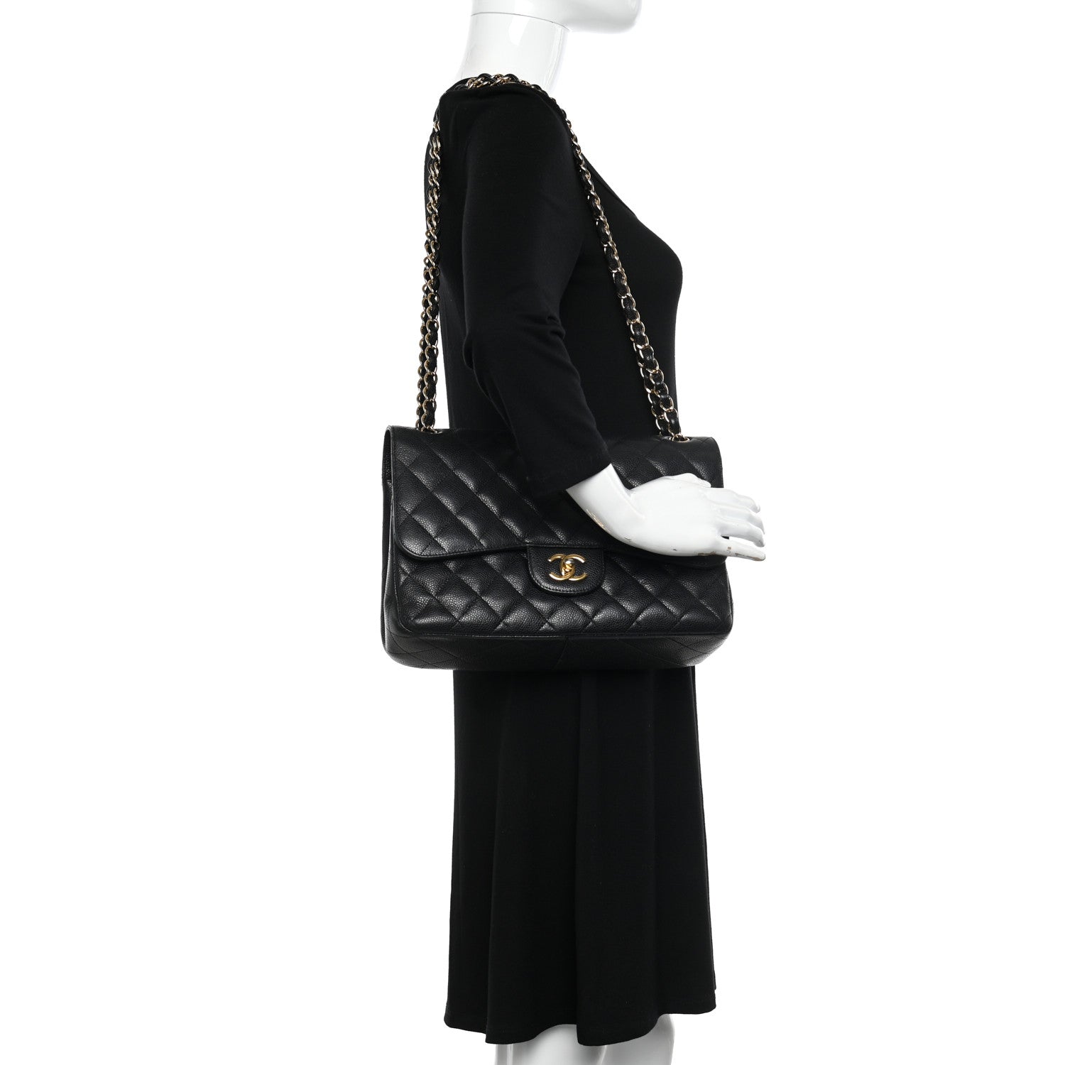 Chanel Caviar Quilted Jumbo Double Flap Black 2 of 18
