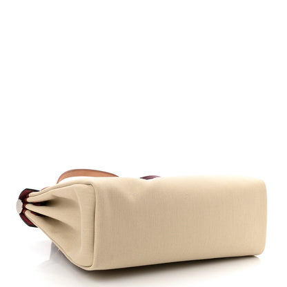 Hermes Military Toile Vache Hunter Herbag Zip Retourne 31 PM Beton Fauve Rouge Sellier Cuivre 5 of 12