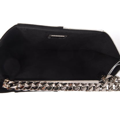 Fendi Metallic Saffiano Bi-Color Grande Clutch Black Argento 5 of 9